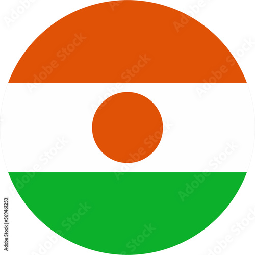 Niger flag round shape 69