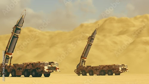 Rocket launchers in the desert