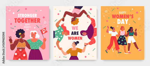 Canvas Print International Women's Day greeting cards collection