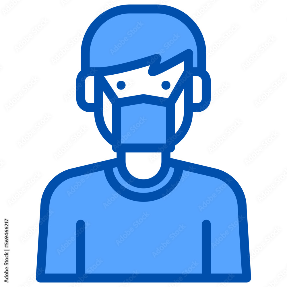 Mask blue outline icon