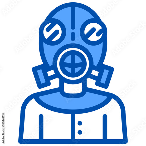 Mask blue outline icon