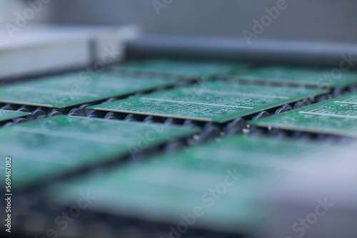 Close-up of circuit board in industry, Hanover, Lower Saxony, Germany photo