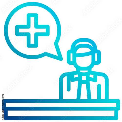 Call center gradient line icon