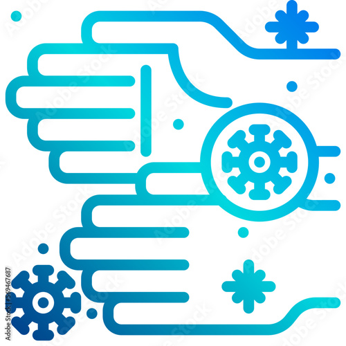 hand gradient line icon