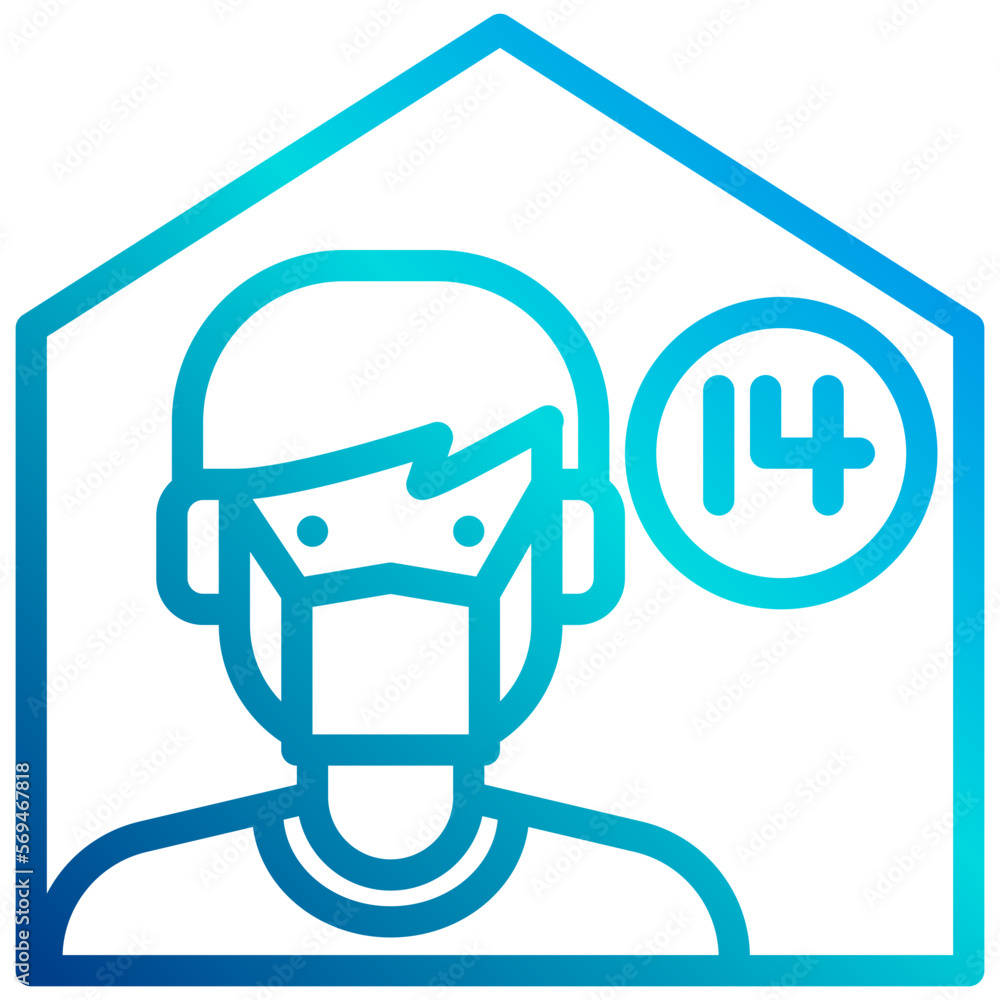 stay at home gradient line icon stay at home gradient line icon
