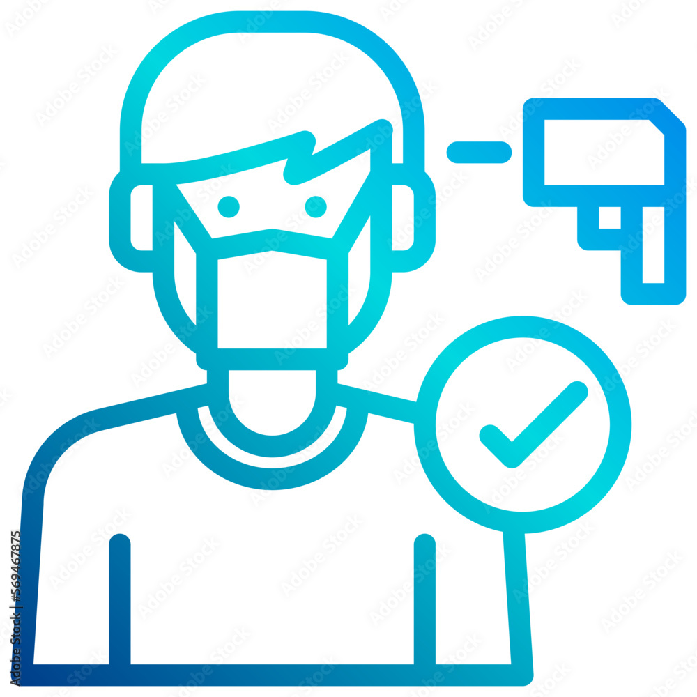 Virus gradient line icon