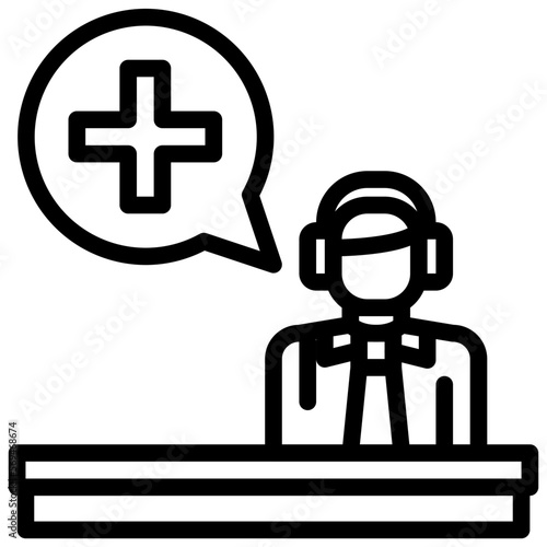 Call center outline icon