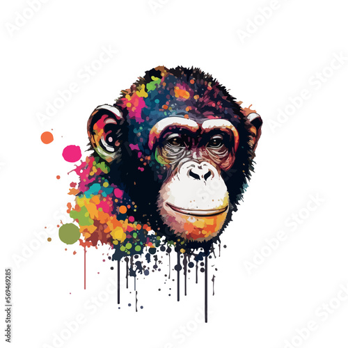 Fototapeta Naklejka Na Ścianę i Meble -  colorful gorilla pop art vector illustration