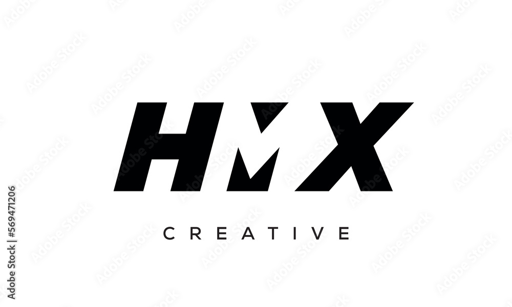 HMX letters negative space logo design. creative typography monogram vector HMX letters negative space logo design. creative typography monogram vector