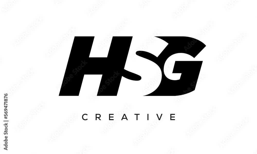HSG letters negative space logo design. creative typography monogram vector HSG letters negative space logo design. creative typography monogram vector
