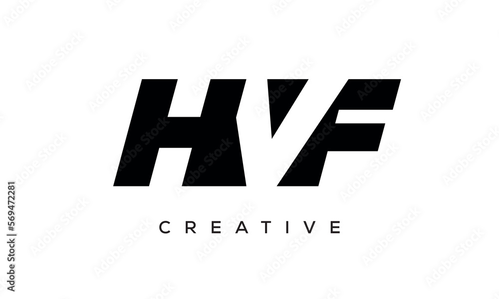 HVF letters negative space logo design. creative typography monogram vector