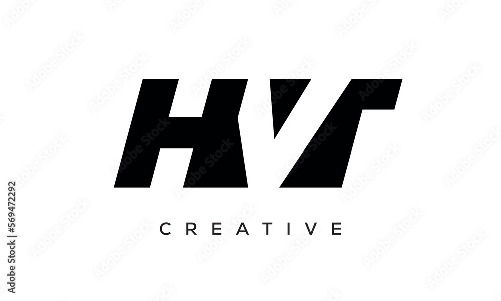 HVT letters negative space logo design. creative typography monogram vector