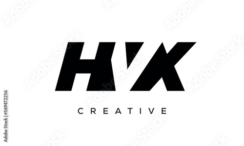 HVX letters negative space logo design. creative typography monogram vector