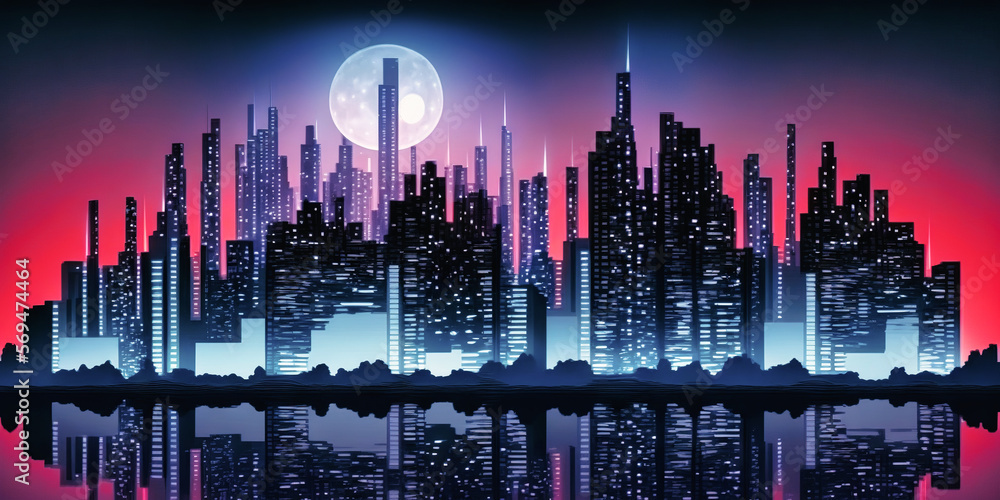 Cyberpunk city street. Sci-fi wallpaper. Futuristic city scene in a style  of pixel art. Urban scene. Generative AI. 22451635 Stock Photo at Vecteezy