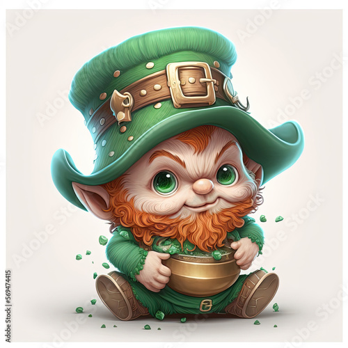Leprechaun in Saint Patrick's day created with generative AI © thatchawong