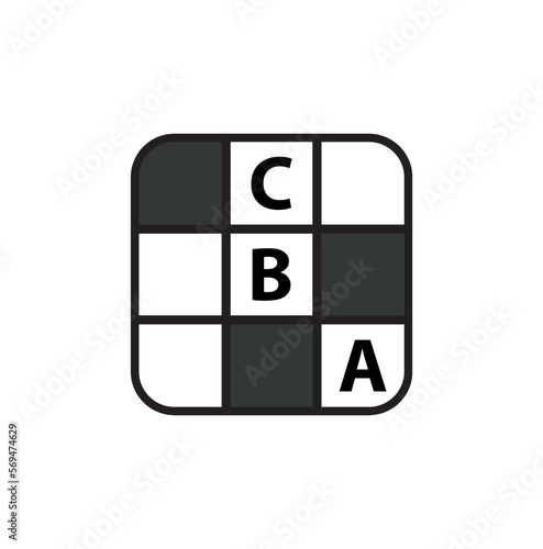 crossword icon on white background