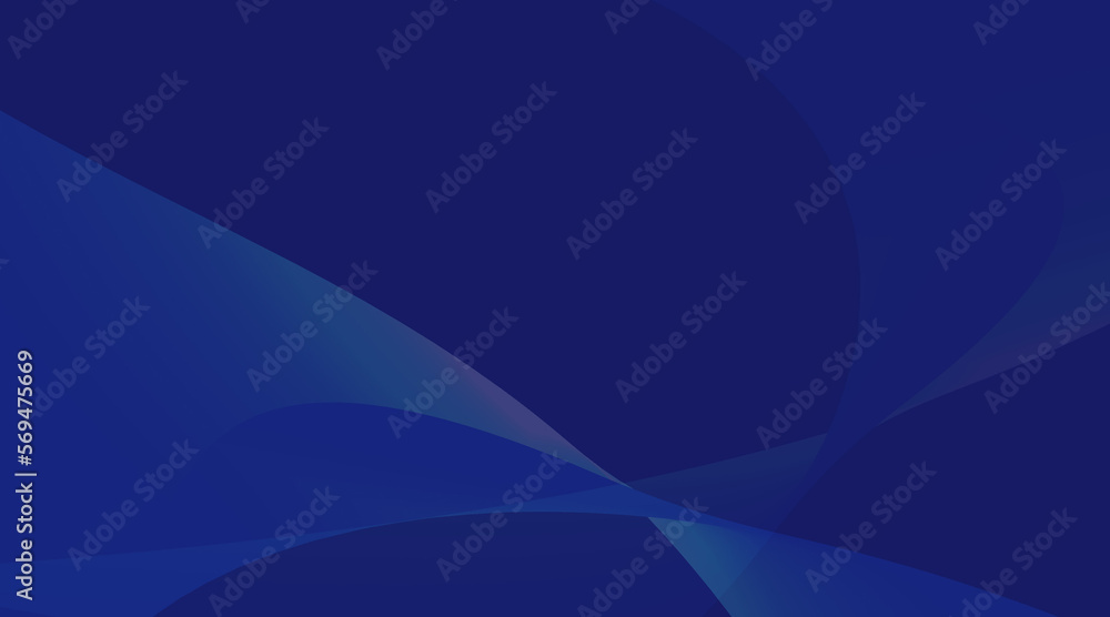 Soft gradients of the abstract background. Beautiful modern curved dark blue graphics.
