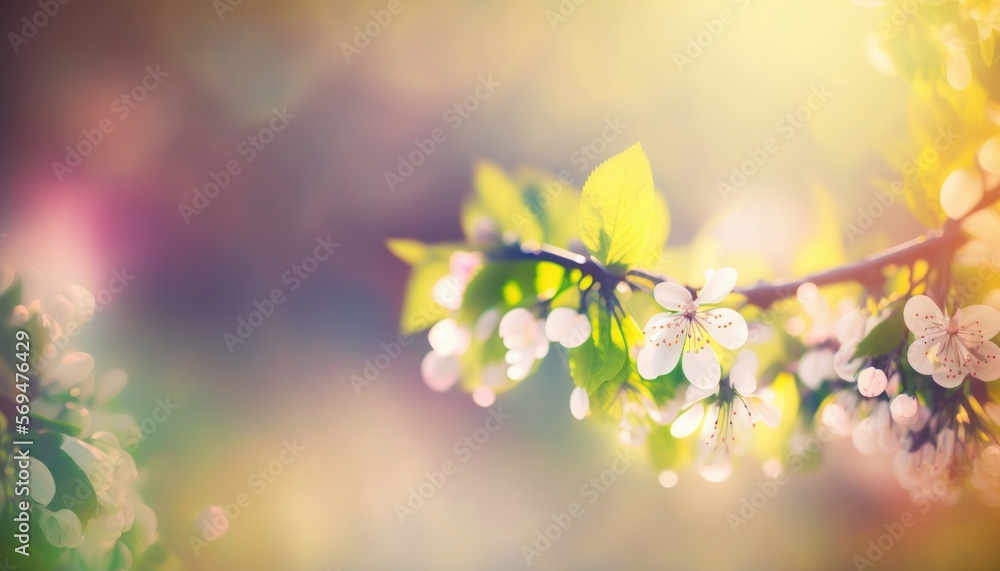 Colorful spring garden background. Created by generative AI.