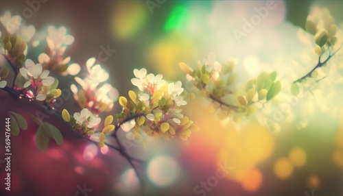 Colorful spring garden background. Created by generative AI.
