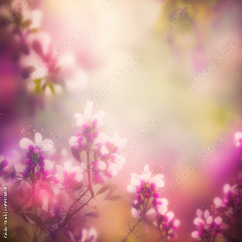 Colorful spring garden background. Created by generative AI.