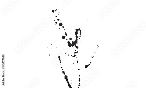 Abstract ink Black Splash Background black watercolor splash isolated on white 