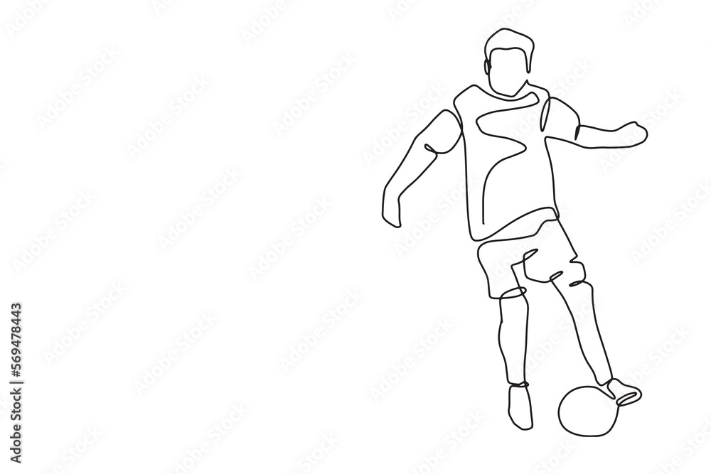 one line workout continuous line football player sport vector illustration hand drawn