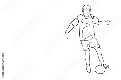Wallpaper Mural one line workout continuous line football player sport vector illustration hand drawn Torontodigital.ca