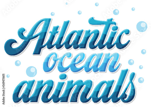 Animals in the Atlantic ocean text logo