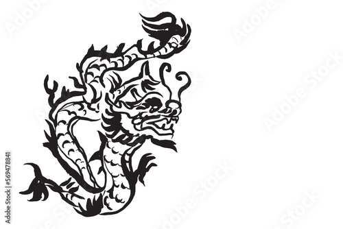 Wallpaper Mural Chinese New Year 2024, the year of the Dragon, red and gold line art characters, simple hand-drawn Asian elements with craft (Chinese translation: Happy Chinese New Year 2024, year of the Dragon). Torontodigital.ca