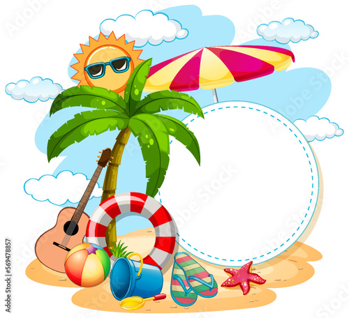 Summer beach banner template