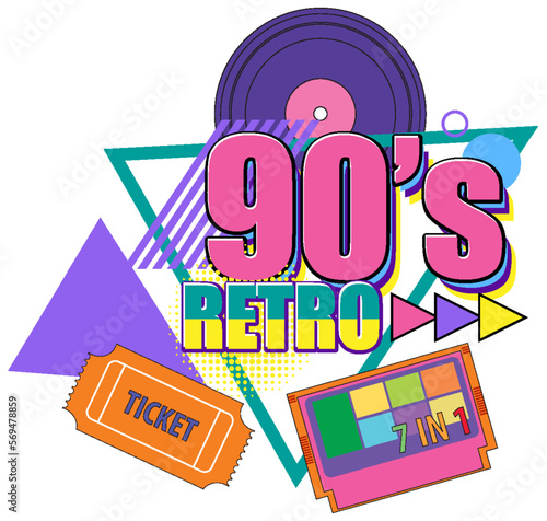 90s retro banner template