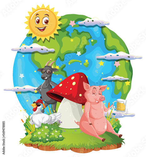 Animals on the planet earth