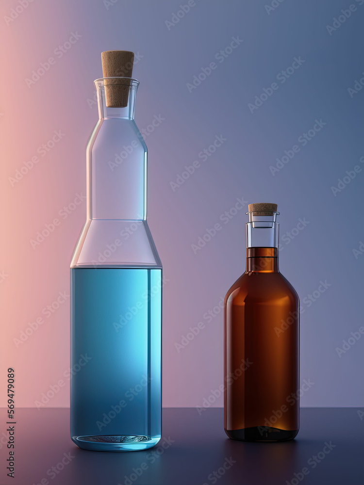 Glass Water Bottle. Generative AI Glass Water Bottle. Generative AI