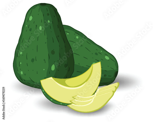 Isolated avocado fruit cartoon