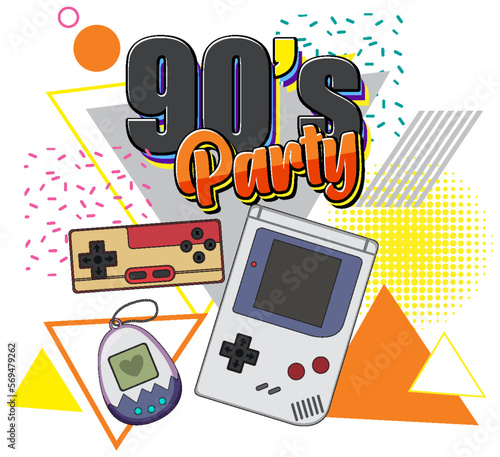 90s party banner template