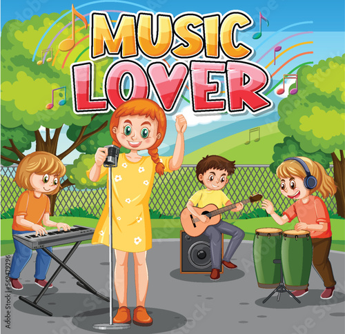 Kids music band at park