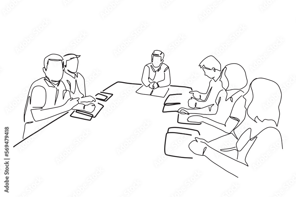 continuous line drawing of a standing team of professionals, a vector illustration of a business concept. continuous line drawing of a standing team of professionals, a vector illustration of a business concept.