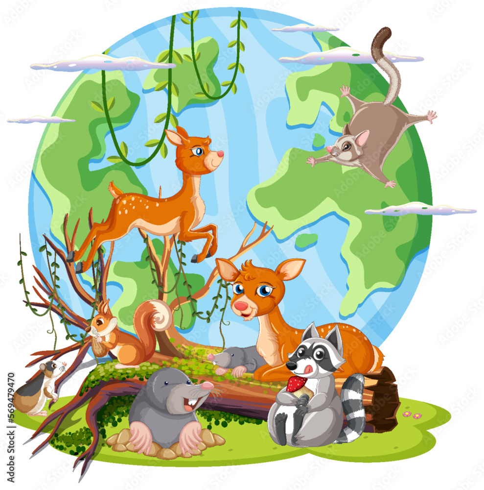 Fototapeta premium Animals on the planet earth