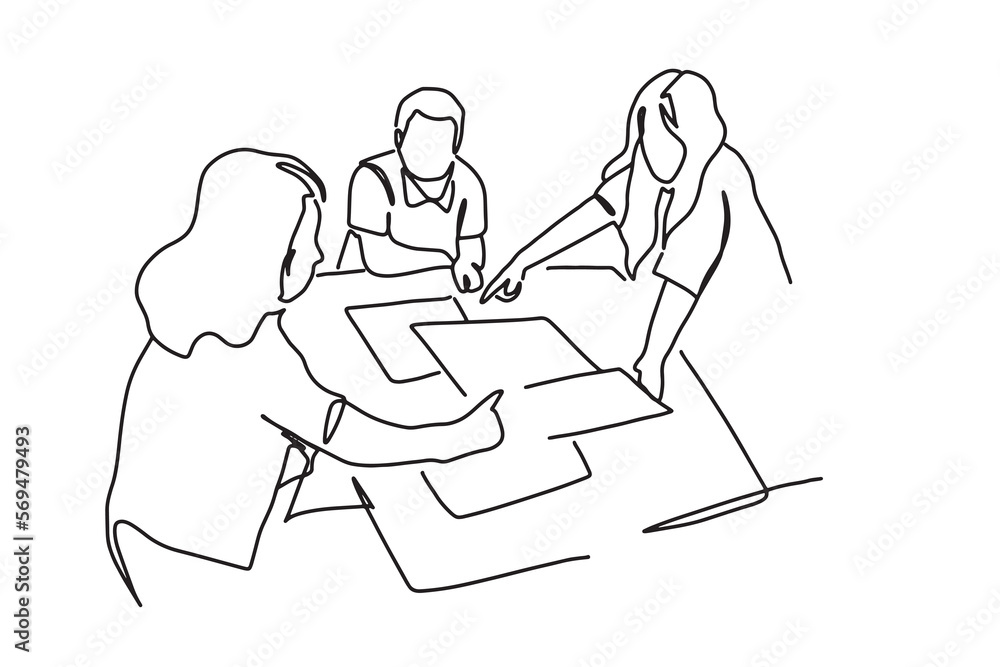 continuous line drawing of a standing team of professionals, a vector illustration of a business concept. continuous line drawing of a standing team of professionals, a vector illustration of a business concept.