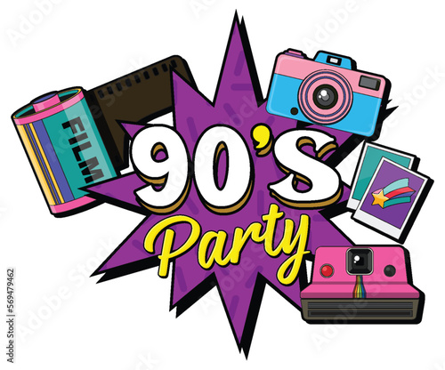 90s party banner template