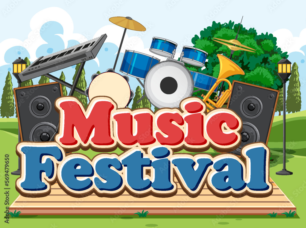 Music festival text banner design