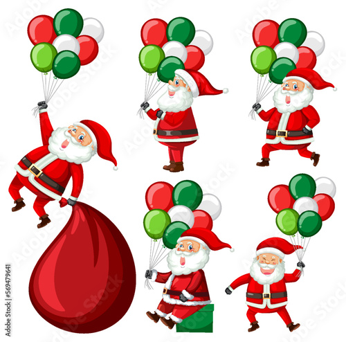 Christmas Santa Claus cartoon character set