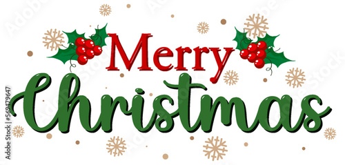 Merry Christmas text for banner or poster design
