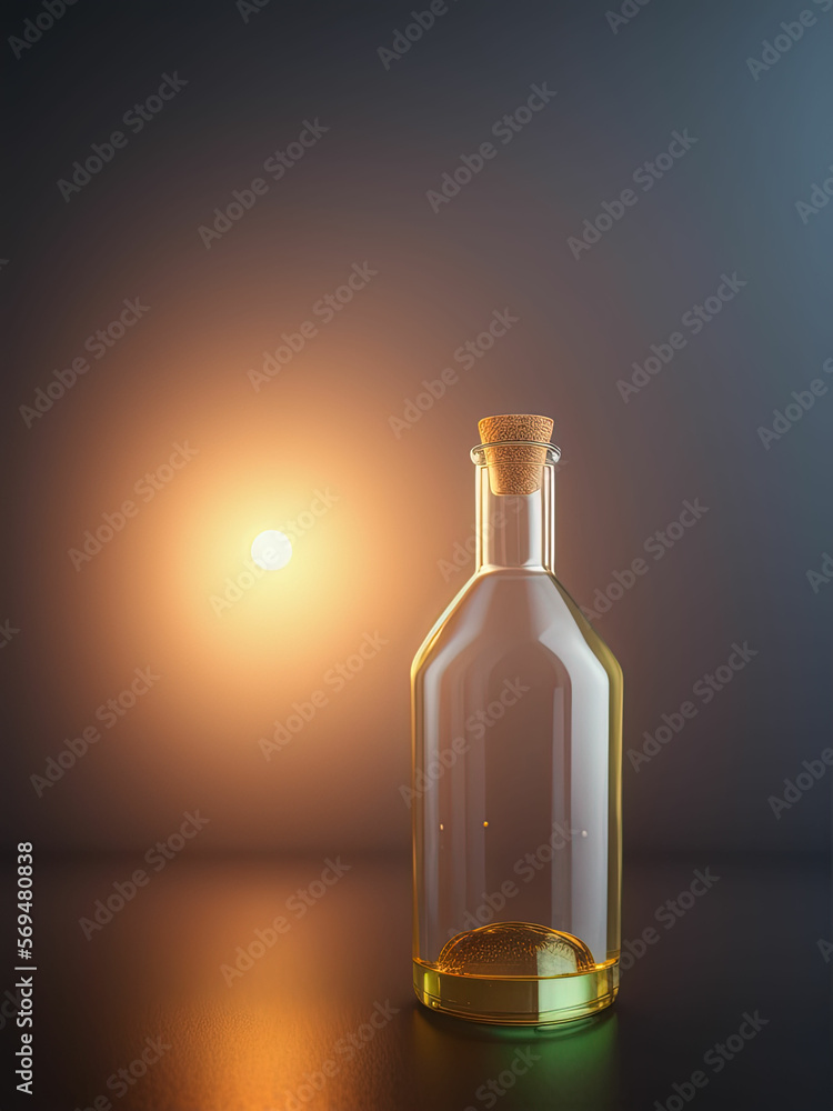 Glass Water Bottle. Generative AI Glass Water Bottle. Generative AI
