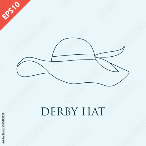 Hand drawn kentucky derby hats design vector flat isolated illustration