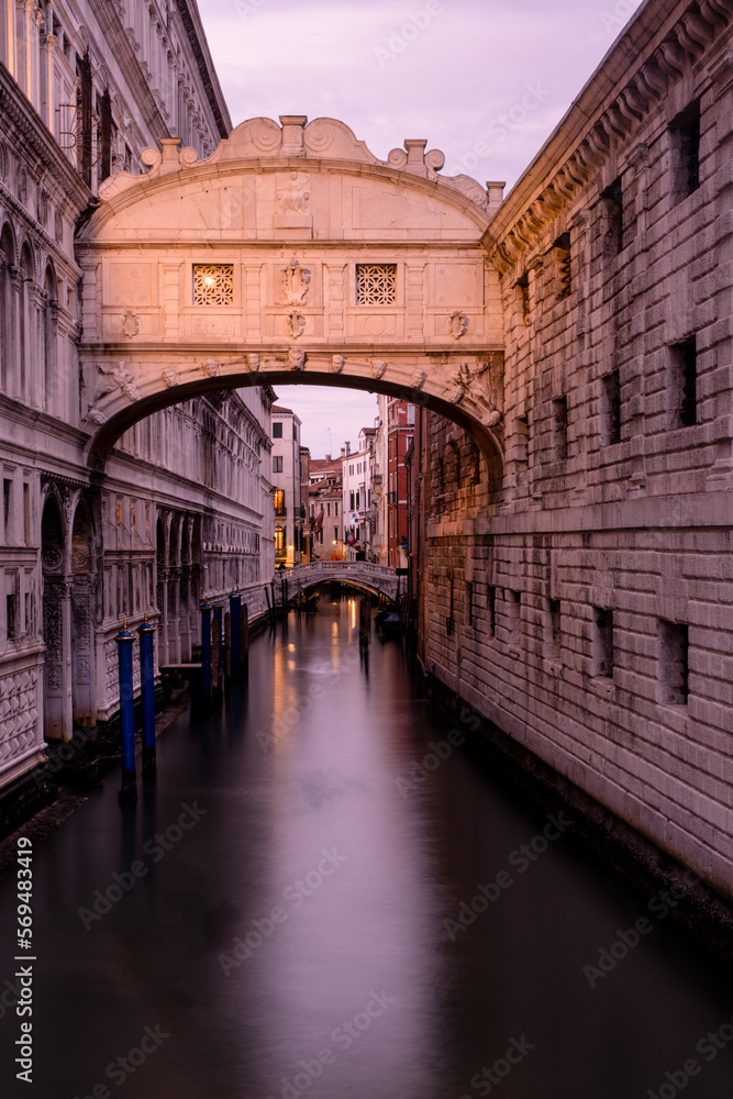 The Bridge Of Sighs In Venice At Sunset