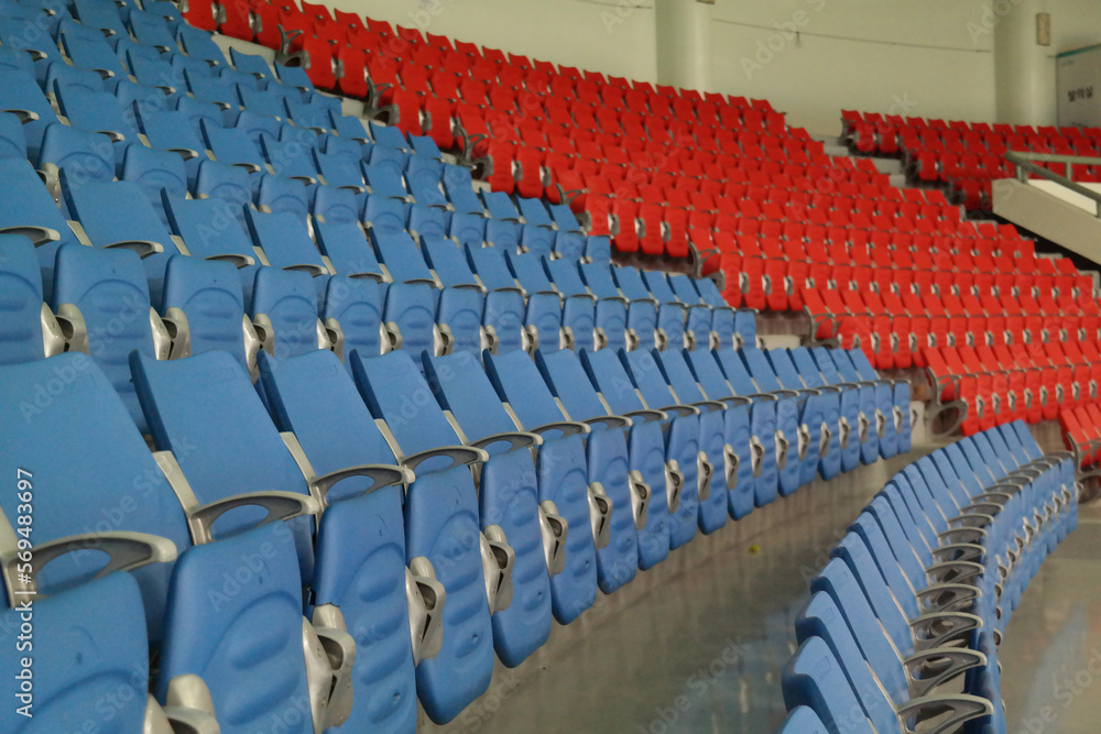 Fototapeta premium Folding chairs installed in an indoor gym