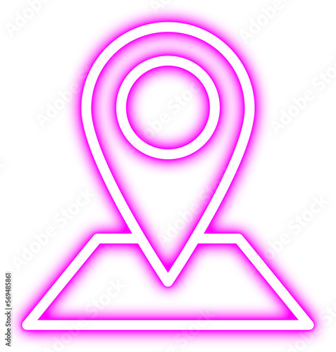 Purple Location Neon Glowing Transparent PNG