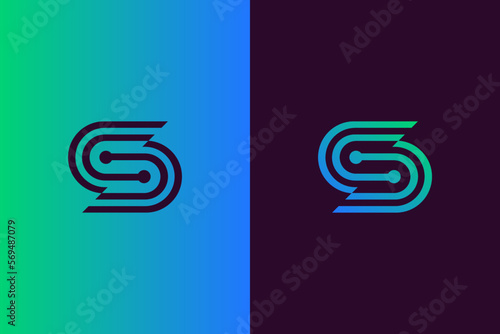 nitial Letter S Tech Logo