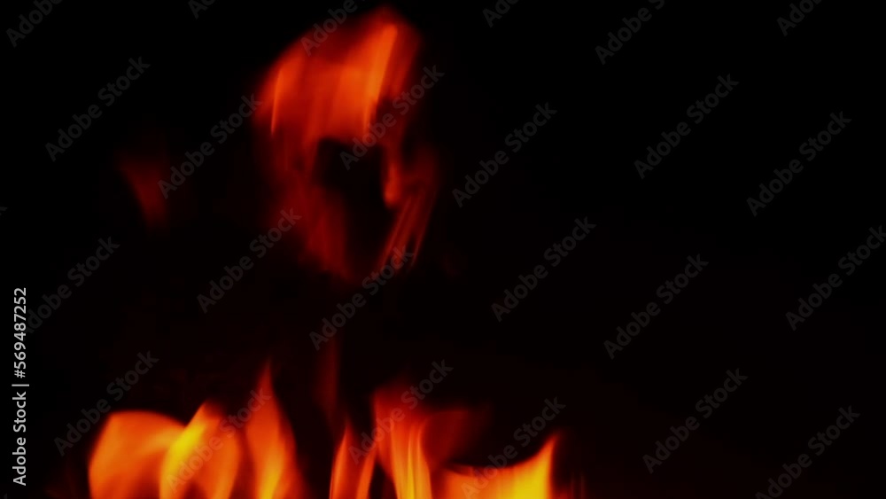 natural Slow Motion hot flame Fire on corner Isolated Black Background copy space natural Slow Motion hot flame Fire on corner Isolated Black Background copy space
